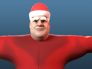 Cartoon Santa Claus Low-poly 3D Model