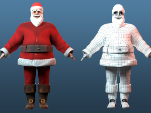 Cartoon Santa Claus Low-poly Modello 3D