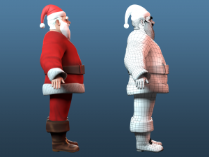 Cartoon Santa Claus Low-poly Modello 3D