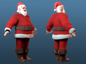 Cartoon Santa Claus Low-poly 3D Model