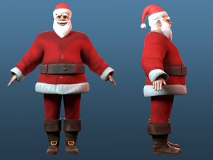 Cartoon Santa Claus Low-poly Modello 3D