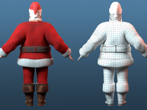 Cartoon Santa Claus Low-poly Modello 3D