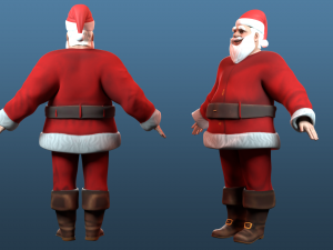 Cartoon Santa Claus Low-poly Modello 3D