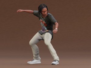 Afro boy cartoon black man boy Rigged 3D मॉडल