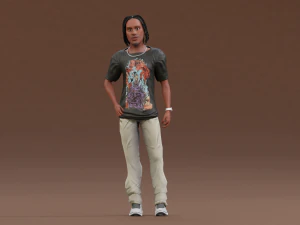 Afro boy cartoon black man boy Rigged 3D Model
