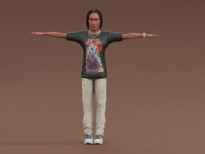 Afro boy cartoon black man boy Rigged 3D मॉडल