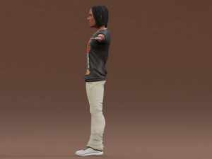 Afro boy cartoon black man boy Rigged 3D मॉडल