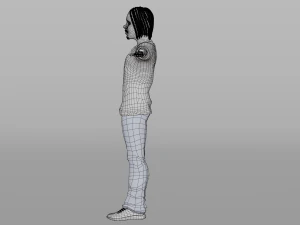 Afro boy cartoon black man boy Rigged 3D Model