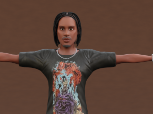 Afro boy cartoon black man boy Rigged 3D मॉडल