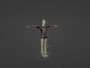 Afro boy cartoon black man boy Rigged 3D Model