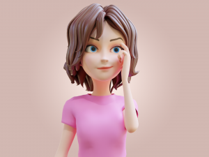 Cartoon Woman Rigged Modèle 3D
