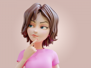 Cartoon Woman Rigged Modèle 3D