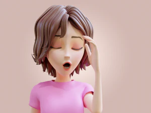 Cartoon Woman Rigged 3D Model