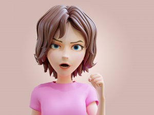 Cartoon Woman Rigged Modèle 3D