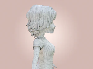 Cartoon Woman Rigged 3D Model