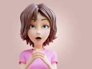 Cartoon Woman Rigged Modèle 3D