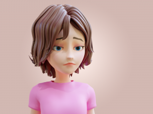 Cartoon Woman Rigged Modèle 3D