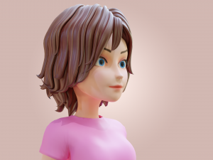 Cartoon Woman Rigged Modèle 3D