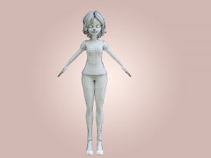 Cartoon Woman Rigged Modèle 3D