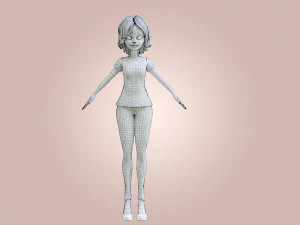 Cartoon Woman Rigged 3D Model