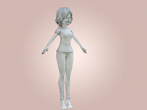 Cartoon Woman Rigged 3D Model