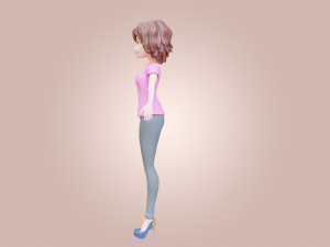 Cartoon Woman Rigged Modèle 3D