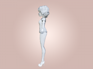 Cartoon Woman Rigged Modèle 3D