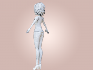 Cartoon Woman Rigged Modèle 3D