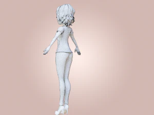 Cartoon Woman Rigged 3D Model