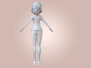 Cartoon Woman Rigged 3D Model