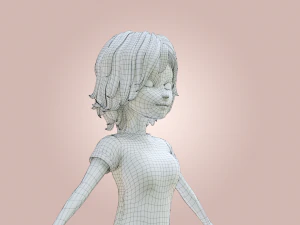 Cartoon Woman Rigged 3D Model