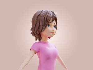 Cartoon Woman Rigged Modèle 3D