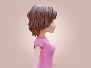 Cartoon Woman Rigged Modèle 3D