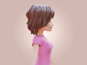 Cartoon Woman Rigged 3D Model