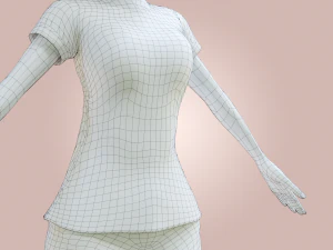 Cartoon Woman Rigged 3D Model