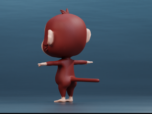 Cute Cartoon Monkey Rigged 3D Model