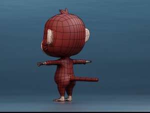 Cute Cartoon Monkey Rigged 3D Model