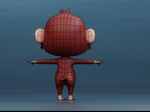 Cute Cartoon Monkey Rigged 3D Model