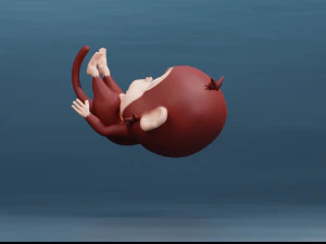 Cute Cartoon Monkey Rigged 3D Model