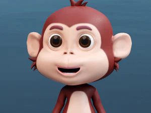 Cute Cartoon Monkey Rigged 3D Model