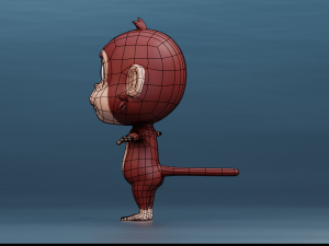 Cute Cartoon Monkey Rigged 3D Model