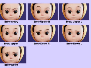 Cartoon Baby v2 Rigged and animated Low-poly 3D Model