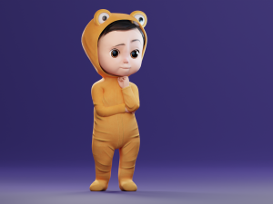 Cartoon Baby v2 Rigged and animated Low-poly Modelo 3D