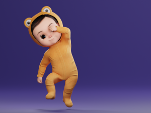 Cartoon Baby v2 Rigged and animated Low-poly Modelo 3D
