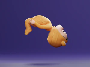 Cartoon Baby v2 Rigged and animated Low-poly 3D Model