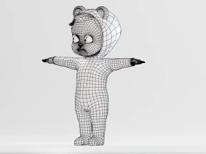Cartoon Baby v2 Rigged and animated Low-poly 3D Model