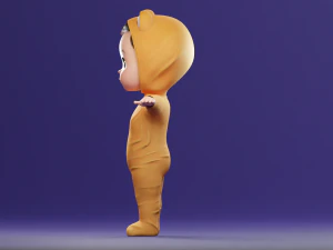 Cartoon Baby v2 Rigged and animated Low-poly 3D Model