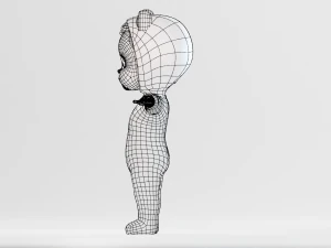 Cartoon Baby v2 Rigged and animated Low-poly 3D Model