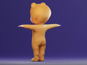 Cartoon Baby v2 Rigged and animated Low-poly 3D Model