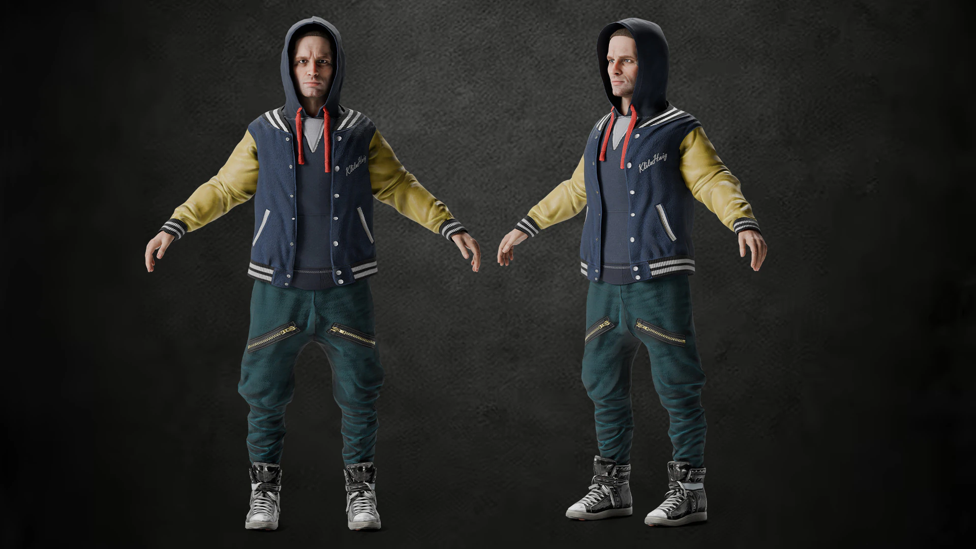 Realistic Male Character Rigged 3D Model .c4d .max .obj .3ds .fbx .stl .blend 